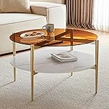 Shrine Modern Coffee Table with Glass Top, Round