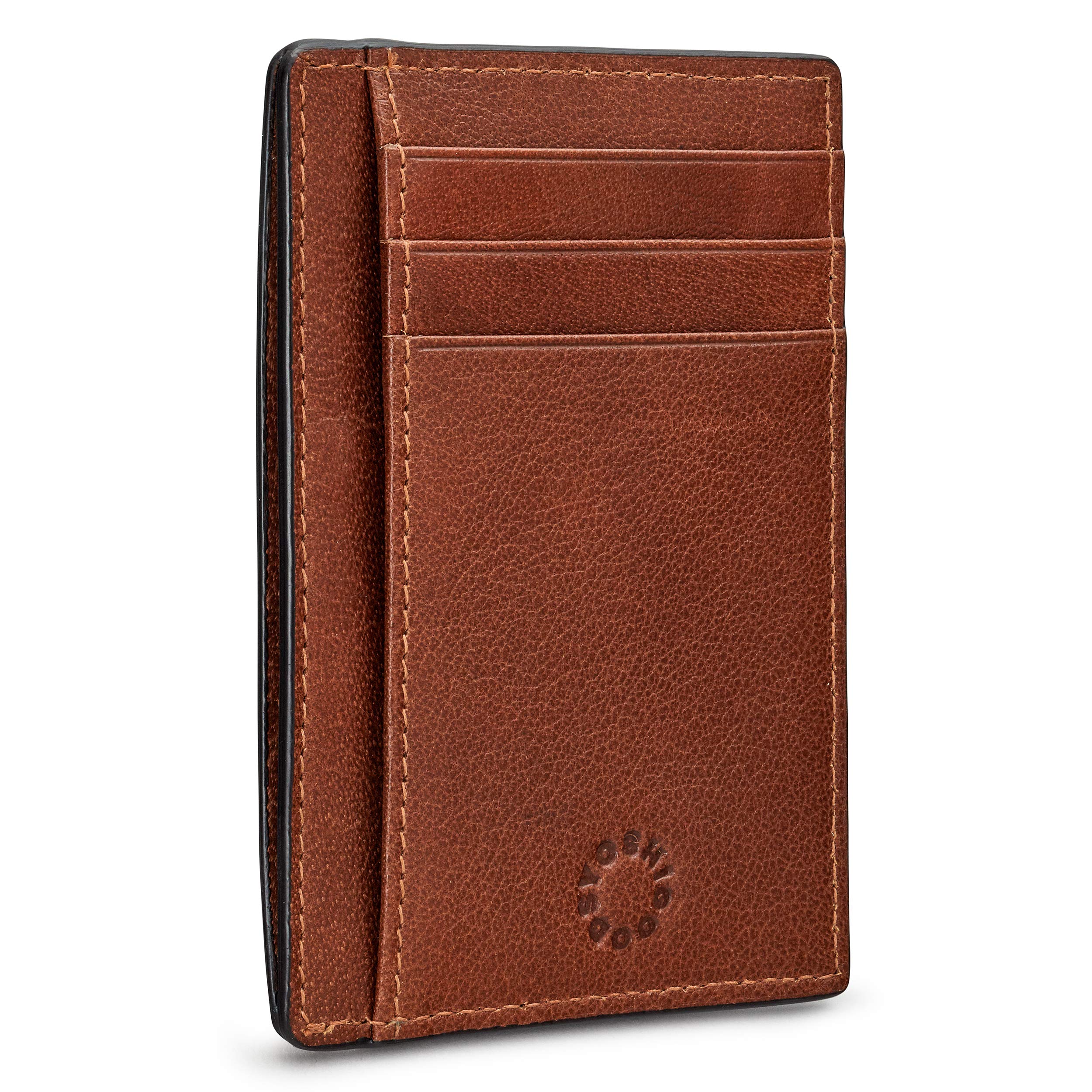 Yoshi Mens Wallet (Brown), Slim RFID Blocking Minimalist Credit Card Holder with ID Window, Holds Credit Cards and Bank Notes, Womens Card Holder