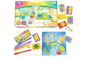 Imagimake Stamp Art Animal Kingdom | Crafts for Kids Ages 3-5 | Stamps with Easy Blending Pens | Arts and Crafts for Kids Ages 3-5 | Gifts for Toddlers | Gifts for Girls & Boys 3, 4, 5 Years