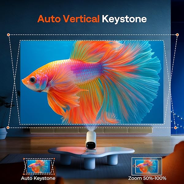 【BUILT-IN OFFICIALLY-LICENSED APPS & 500 ANSI LUMENS & FULL AUTOMATIC】BOLDEVER 2026 UPGRADED MINI SMART PROJECTOR WITH WIFI 6 AND BLUETOOTH, 270° ADJUSTABLE STAND, 4K MOVIE PROJECTOR INDOORS OUTDOORS