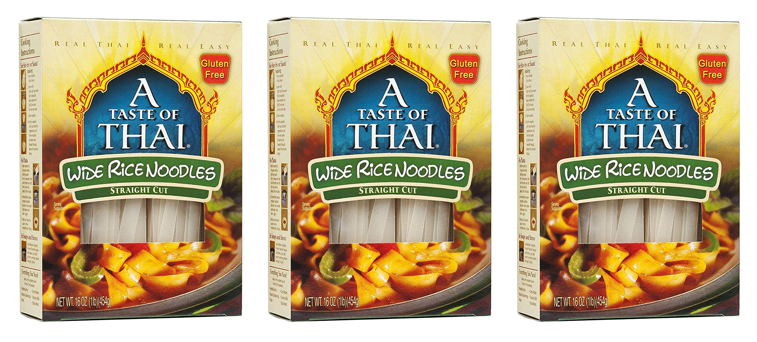 Buy Taste Of Thai Noodle Rice gluten free Extra wide, 16 oz (Pack of 3