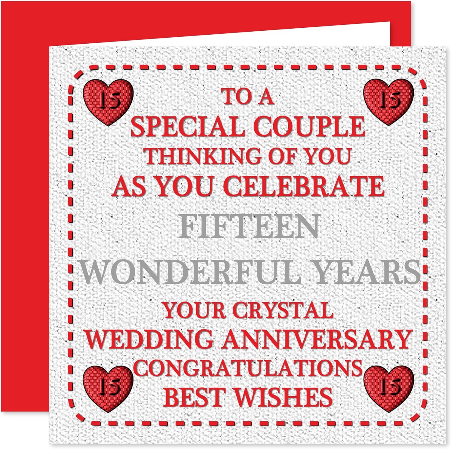 15th Wedding Anniversary Card To A Special Couple On Your Crystal Anniversary 15 Years Special Anniversary Years Design Amazon Co Uk Office Products