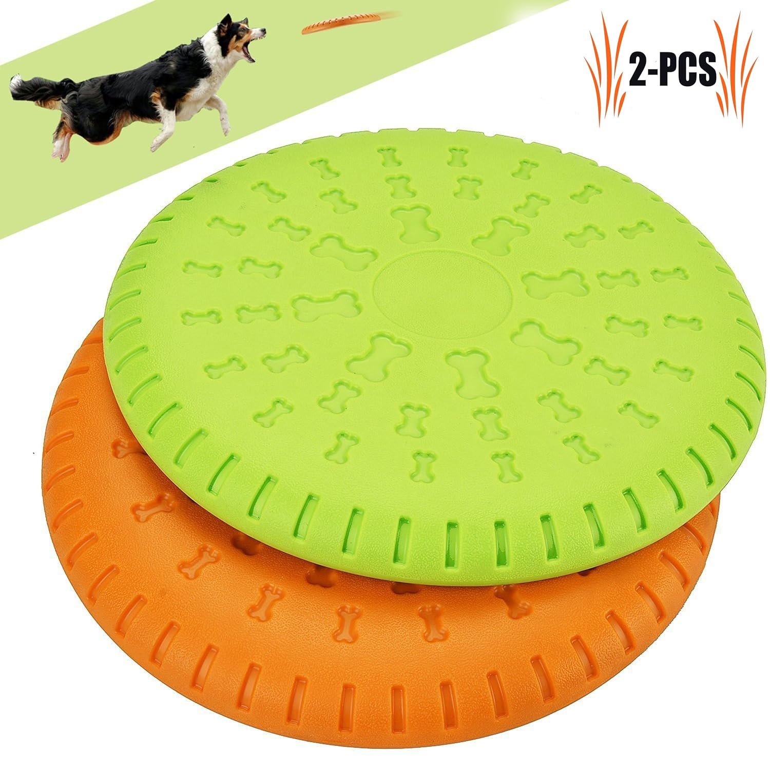 Legendog Dog Flying Disc 2 Pcs Large Dog Flying Disc Pack Rubber