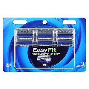 Personna EasyFit 3 Mach3 Razor Handle Compatible Refill Cartridges –15 Count Personna EasyFit Mach3 Razor Blade Refills - Compatible Mach3 Handles