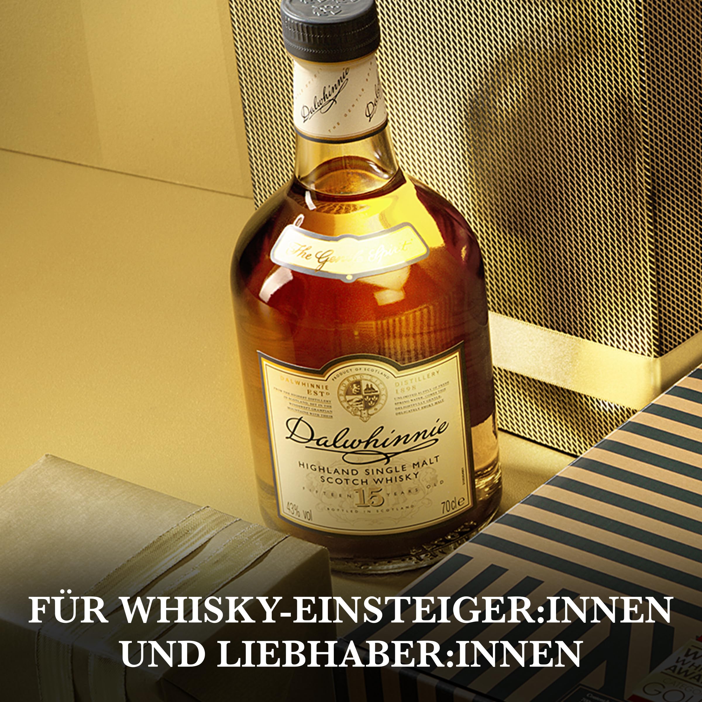 Dalwhinnie 15 Jahre, mit Geschenkverpackung, handgefertigt in den schottischen Highlands, aromatischer Single Malt Scotch Whisky, mit weichen Heidekraut- und Honignoten, 43% vol, 700 ml Einzelflasche 6