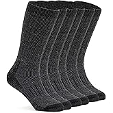 Alvada Mens Merino Wool Crew Socks Thermal and Warm Socks for Winter Work Hiking Running 3 Pairs