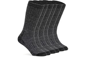 Alvada Mens Merino Wool Crew Socks Thermal and Warm Socks for Winter Work Hiking Running 3 Pairs