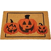 JOYIN Halloween Decoration Pumpkin Patterned Doormat, 30”x 17” Non Slip Natural Coir Front Door Mat Doorway Rugs, Trick or Treat Outside Indoor Decor