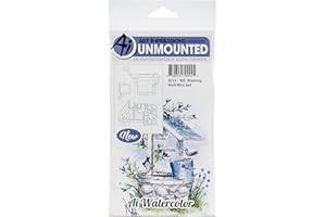 Art Impressions Watercolor Cling Wishing Well Mini Set Rubber Stamps, Multicolor