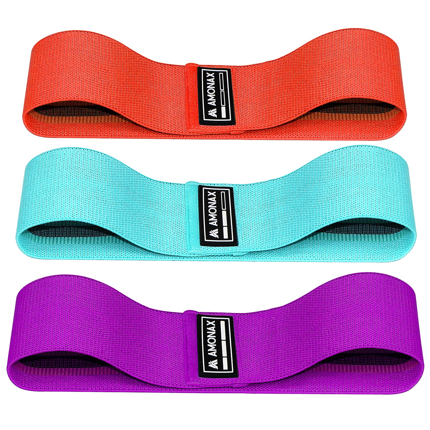 Amonax Fabric Resistance Bands Women Glute Bands Female Booty, Bands Squat Exercise Elastic Resistant Bands Weight Loss Workout Equipment Gym Fitness Accessories for Legs Butt Bum (Multi-colour set)