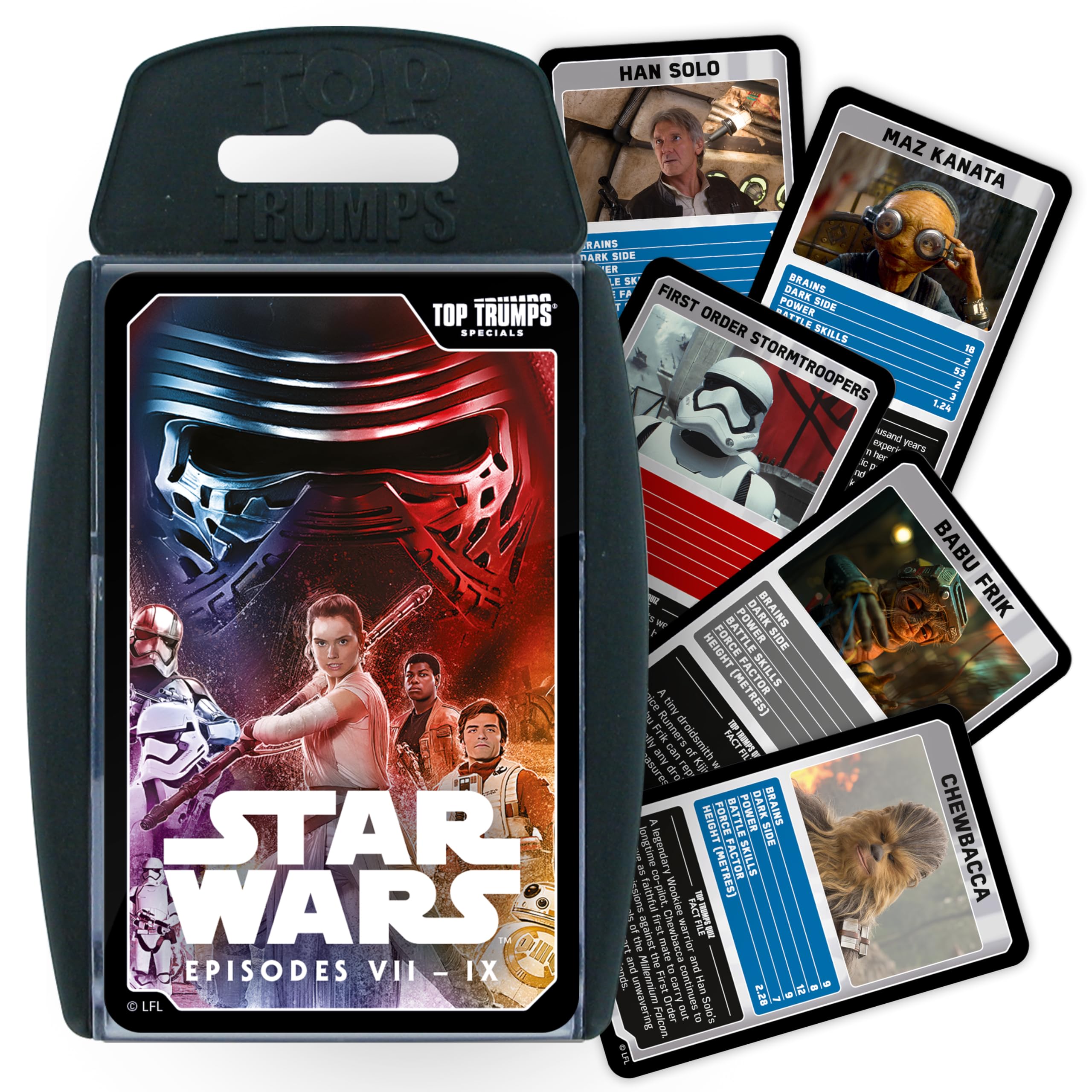 Top Trumps Star Wars Episodes 7-9 Special Card Game, Play With Rey, Han Solo, Chewbacca, Finn, Kylo Ren And General Leia Organa, Educational 2 Plus Players Makes A Great Gift Ages 6 Plus