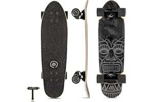 Magneto Complete Skateboard | 27.5" x 7.5" | Canadian Maple Wood | 60 MM Urethane Wheels | Double Kick Concave Deck | Kids Skateboard Cruiser Skateboards | Skateboard for Beginners, Teens & Adults