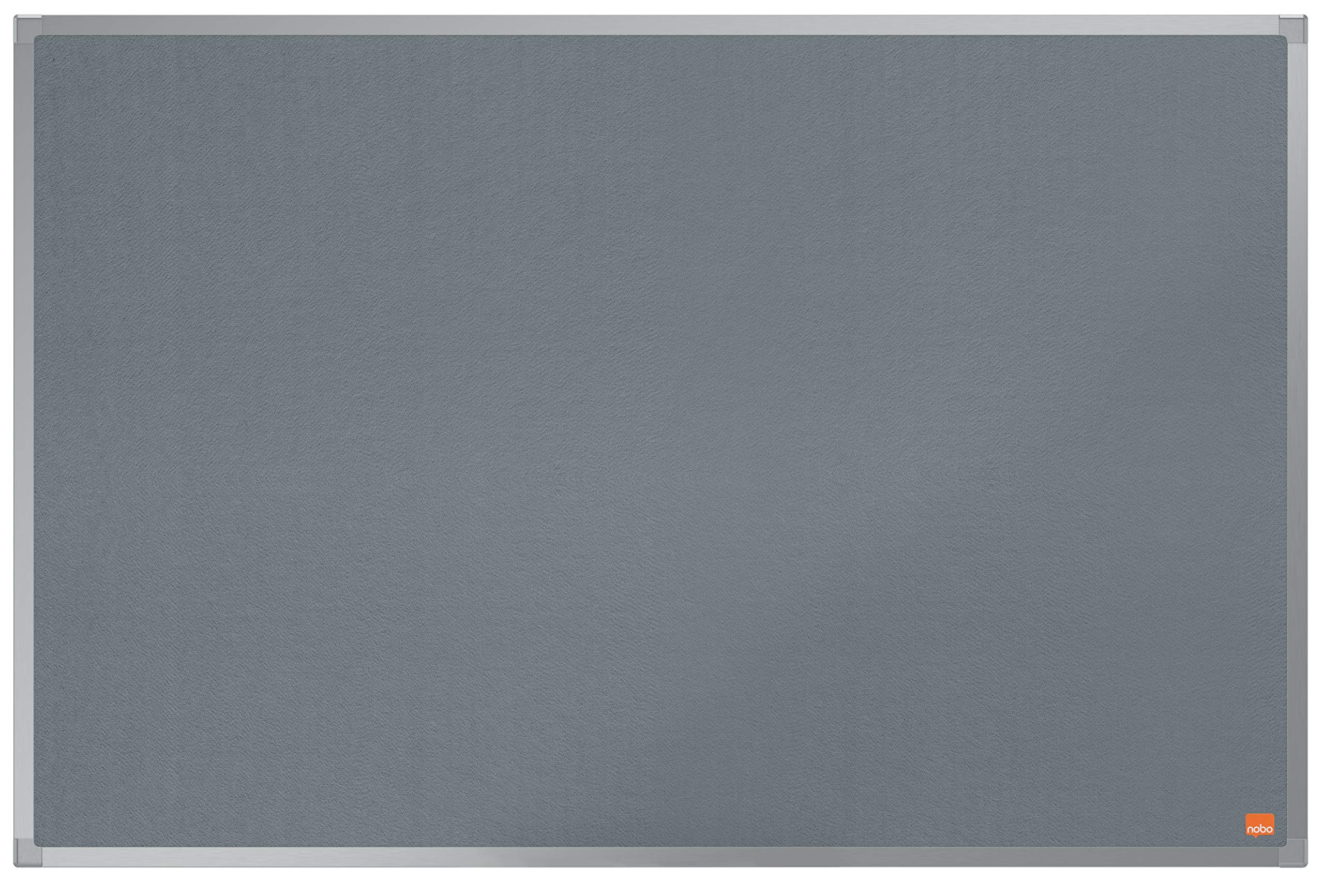 Nobo Felt Noticeboard, 900 x 600 mm, Aluminium Trim, Corner Wall Mounting, Essence Range, Grey, 1915205