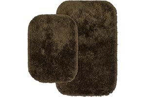 Garland Rug Finest Luxury Brown Chocolate 2-Piece Set Ultra Plush Washable Bath Rug Set Basin Blue - Soft, Absorbent, And Stylish For Your Bathroom