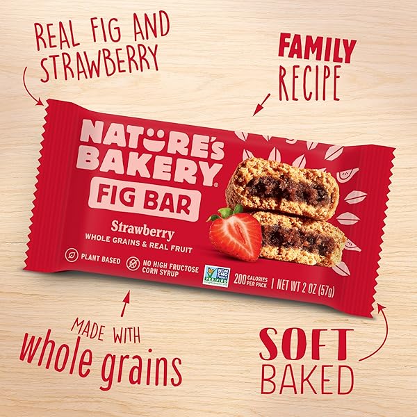 NATURE’S BAKERY WHOLE WHEAT FIG BARS, REAL FRUIT, STRAWBERRY, 12 TWIN PACKS