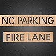 Tinlade 4" Fire Lane No Parking Pavement Word Letter Stencil Template Cardboard Stencils Reusable Signs for Curbs Parking Lots Asphalt Concrete