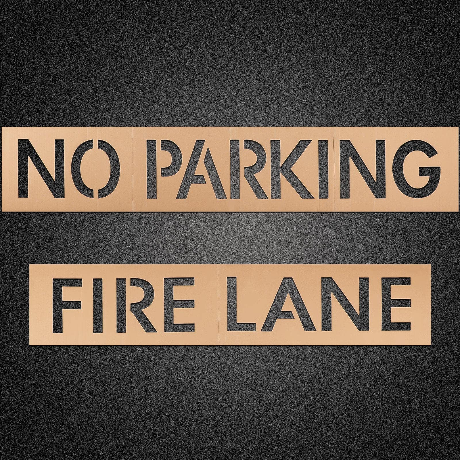 Photo 1 of Tinlade 4" Fire Lane No Parking Pavement Word Letter Stencil Template Cardboard Stencils Reusable Signs for Curbs Parking Lots Asphalt Concrete