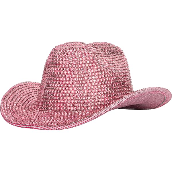 Sparkling Pink Rhinestone Cowboy‎ Hat Bling Western NWOT 08-22-23RWECOMMFINALS-60.jpg?  main image 4