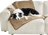 LE SURE Lesure Waterproof Dog Blanket Large 100 x 120 cm Sherpa Fleece Camel