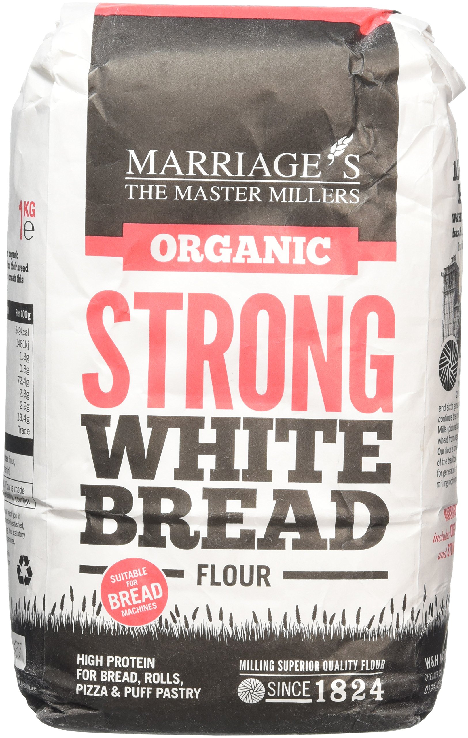 Marriages Organic Strong White Bread Flour 1 kg (Pack of 6) Buy Online