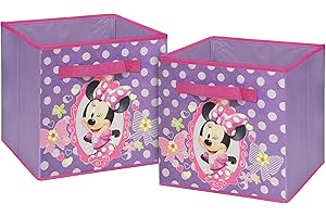 IDEA NUOVA Disney Minnie Mouse Storage Cubes, Set of 2, 10-Inch
