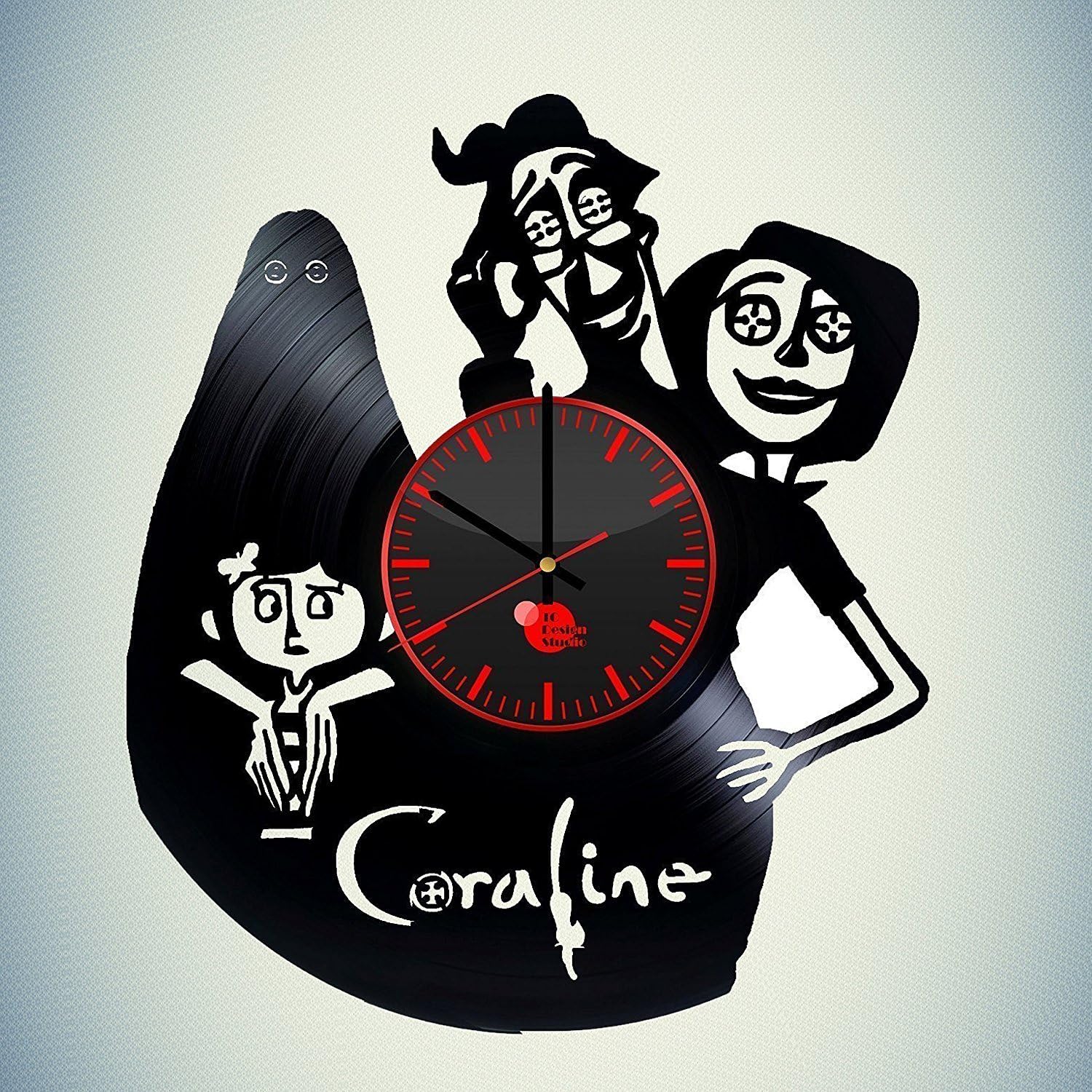 Coraline Vinyl Record Wall Clock - Decorate your space with Modern Art Ideas - Best birthday unique gifts for girlfriend and boyfriend