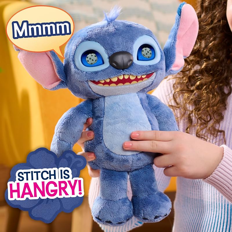 Disney Stitch Many Moods 34,3 cm großes interaktives Plüschtier, 50+ Soundeffekte und Sprüche, ausdrucksvolle LCD-Augen, Kinderspielzeug ab 3 Jahren