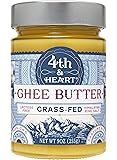 Himalayan Pink Salt Grass-Fed Ghee Butter by 4th & Heart, 9 Ounce, Pasture Raised, Non-GMO, Lactose Free, Certified Paleo