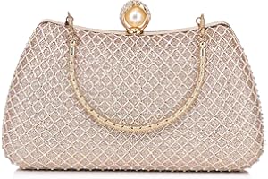 MUDUO Women's Wedding Purse, Pearl Clutch evening clutch purse Crossbody Shoulder Bag Handbag for Party Date Formal Occasion