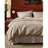 Bedsure Cotton Duvet Cover Queen - 100% Cotton Waffle Weave Khaki Duvet Cover Queen Size, GentleSoft™ and Breathable Tan Bedding Set for All Season, 3 Pieces, 90"x90"