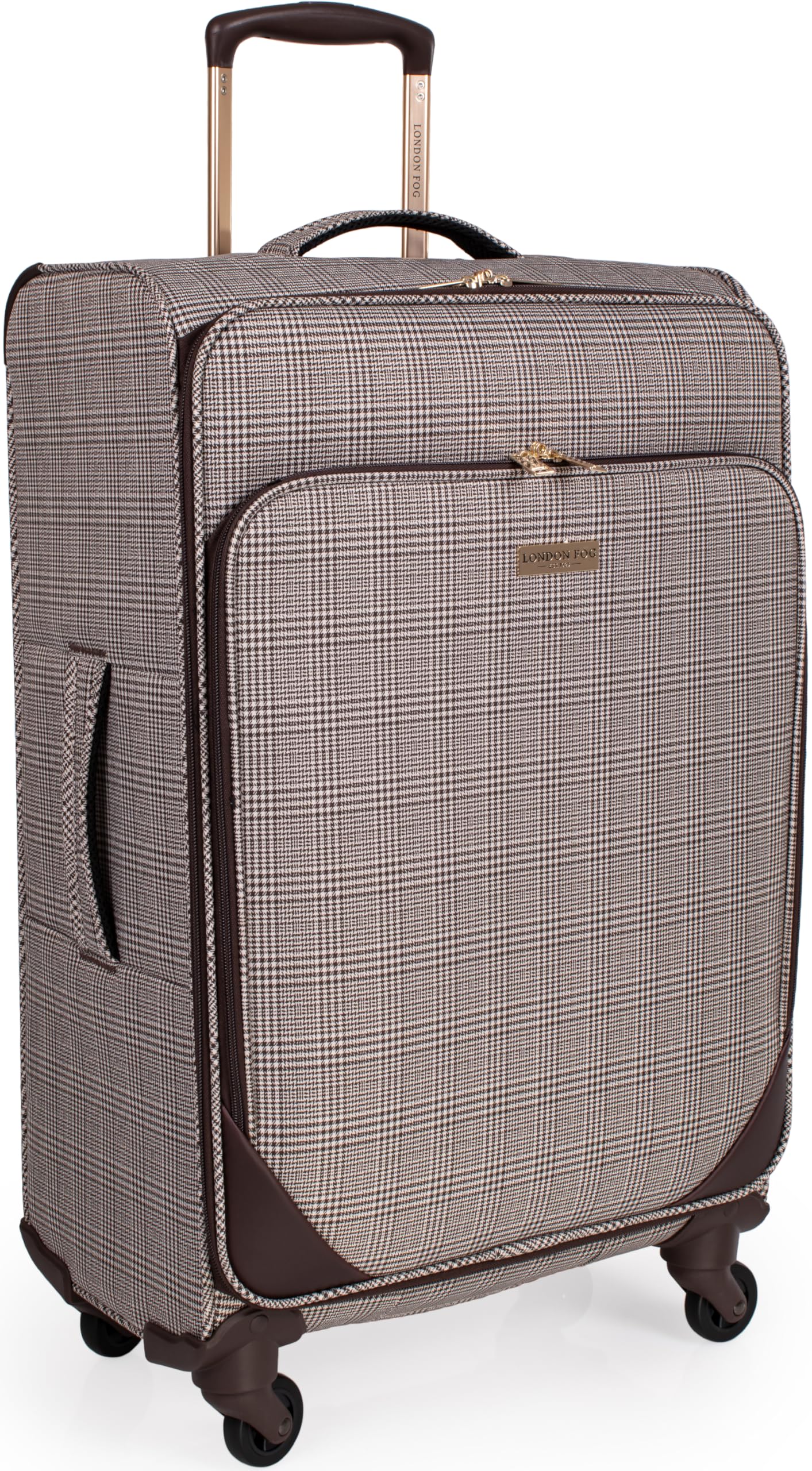 London Fog Eva Soft Sided Luggage with Stress Tested Durable Wheels | Telescopic Drag Handle Suitcase | Camberley LFL003, M