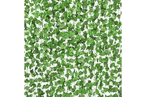CQURE 14 Pack 98Ft Artificial Ivy Garland,Ivy Garland Fake Vines UV Resistant Green Leaves Fake Plants Hanging Vines for Home Kitchen Wedding Party Garden Wall Room Decor
