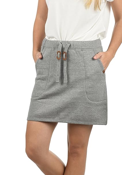 BlendShe Jill Damen Kurzer Rock Sweatrock Minirock Mit Kordelzug