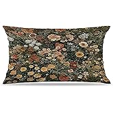 awdschkj Vintage Moody Floral Pillow Covers 12x20, Dark Cottagecore Home Decor, Farmhouse Rustic Colorful Flower Botanical Decorative Lumbar Throw Pillow Covers for Girls Dorm Room Apartment