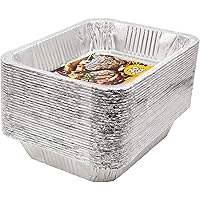 EHOMEA2Z Aluminum Pans Disposable Half Size USA Made (30 Pack) 9x13 Prepping, Roasting, Food, Storing, Heating, Cooking, Chaf