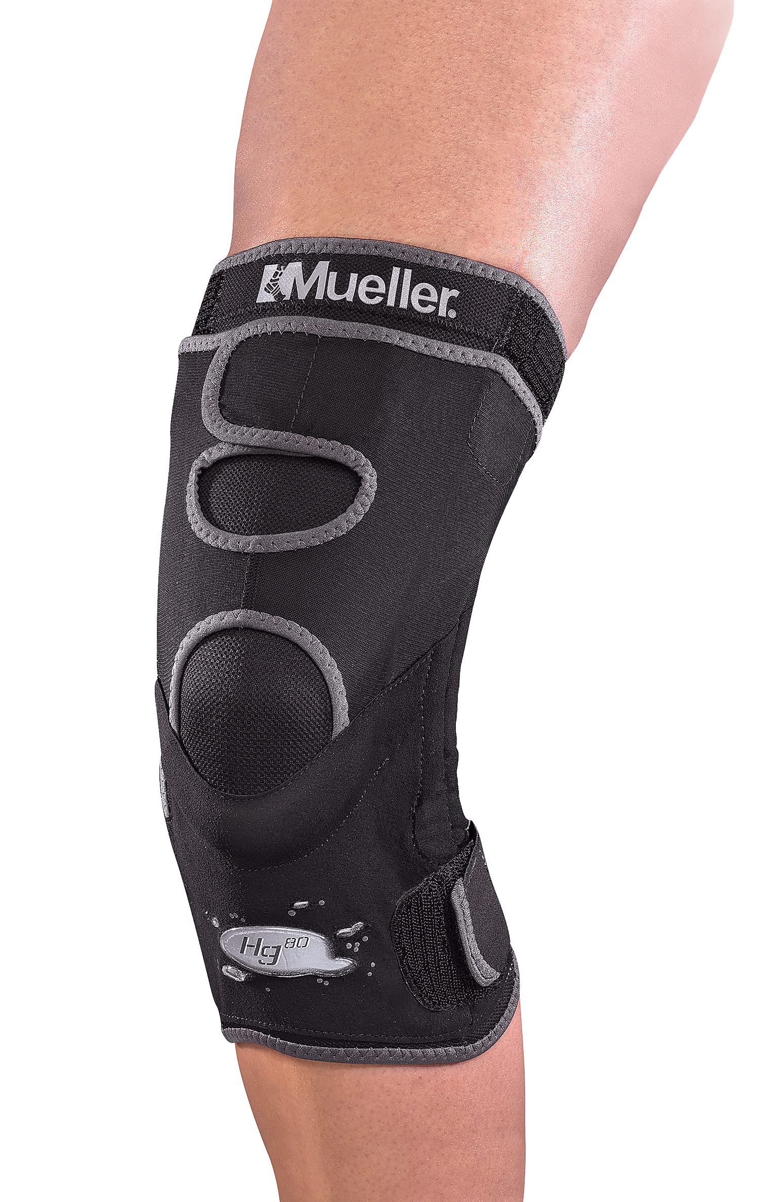 MUELLER Sports Medicine Hg80 Knee Brace, Knee Pain Relief Support for Men and Women, Ideal for Arthritis, Sprains, Black, Prevents Hyperextension, Medium