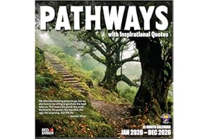 RED EMBER Pathways with Inspirational Quotes 2026 Wall Calendar 12 Month | 12" x 24" Open | Thick & Sturdy Paper | Holiday Gift | Nature Motivational Calendar 2026