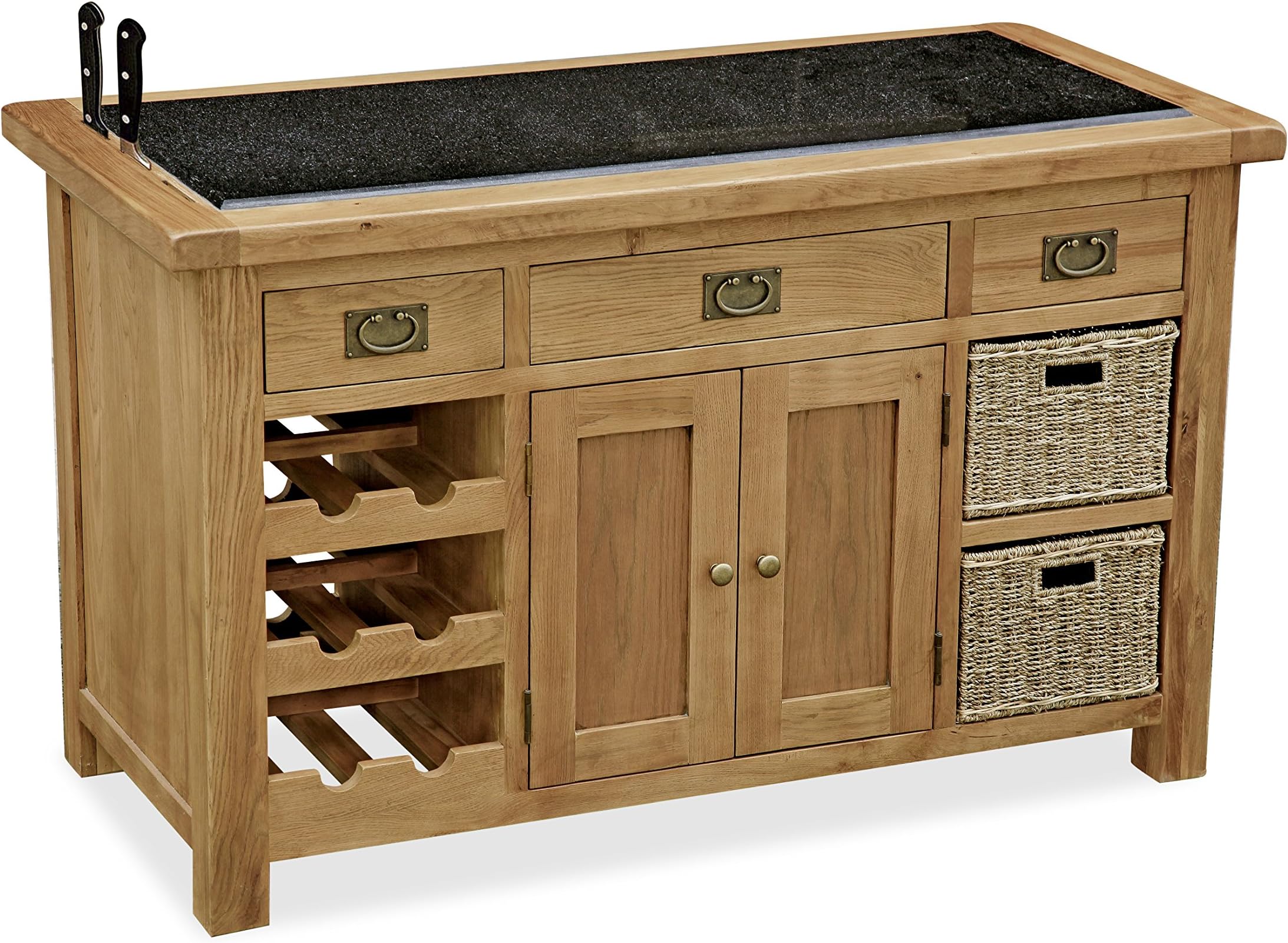 Global Home Products Collection 27 Kitchen Island, Wood Brown, 68x140x85 cm