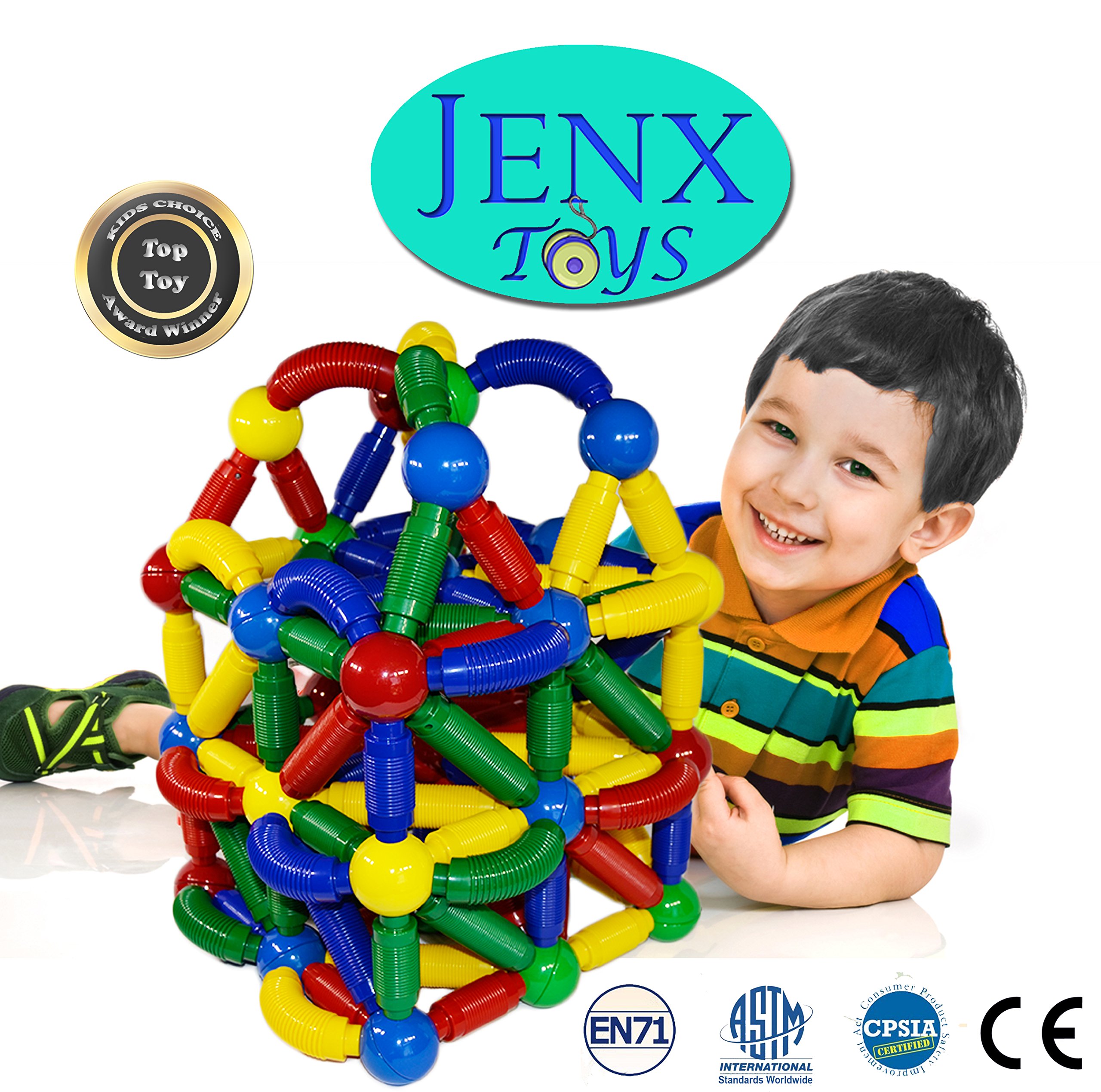 Jenx Toys Jumbo 60 PCS Rods and Balls Building Blocks