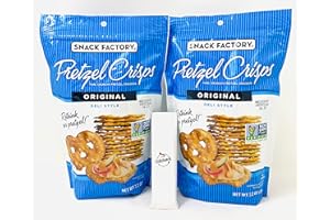 Pretzel Crisps Thin Crunchy Pretzel Crackers Original Deli Style By Snack Factory Bundled With Kokobunch Kit | 2 PK - 7.2 oz