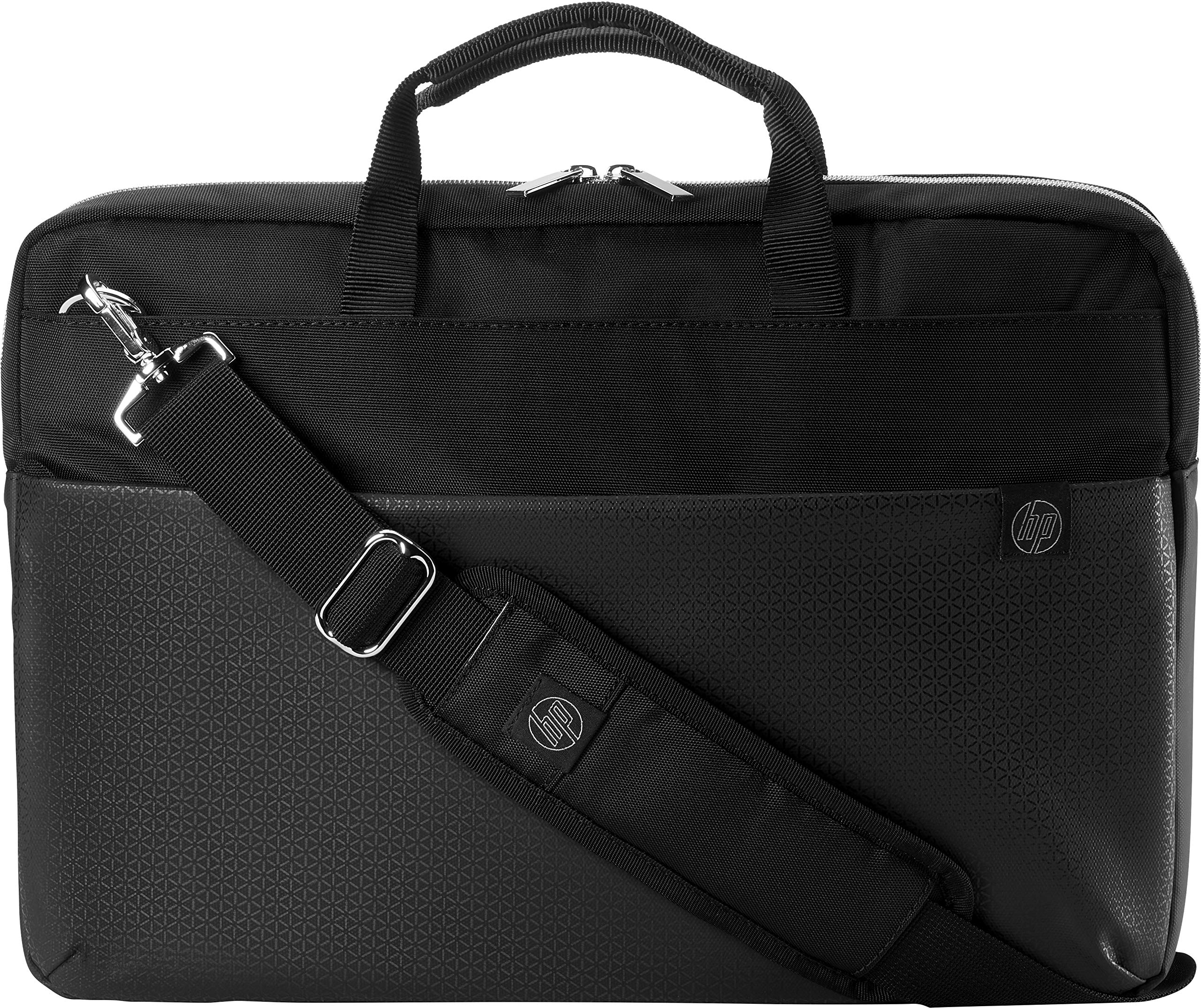 HP Duotone 15.6 Inch (39.6 cm) Black & Silver TopLoad Briefcase Messenger Bag for Laptop/Chromebook/Mac,4QF95AA#ABB
