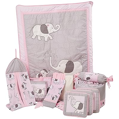 Elephant Crib Bedding Set Pink Gray 13pcs Uganda Ubuy