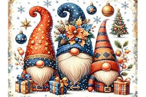 ijbnhd Christmas Gnome Diamond Painting Art Kit for Adults Christmas Diamond Art Painting for Beginners Full Drill Round Gem Art Painting for Crafts Home Wall Decor Gift 16x12 in