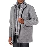 Cole Haan Men's Wool Twill Topper Coat with Water Resistant Bib