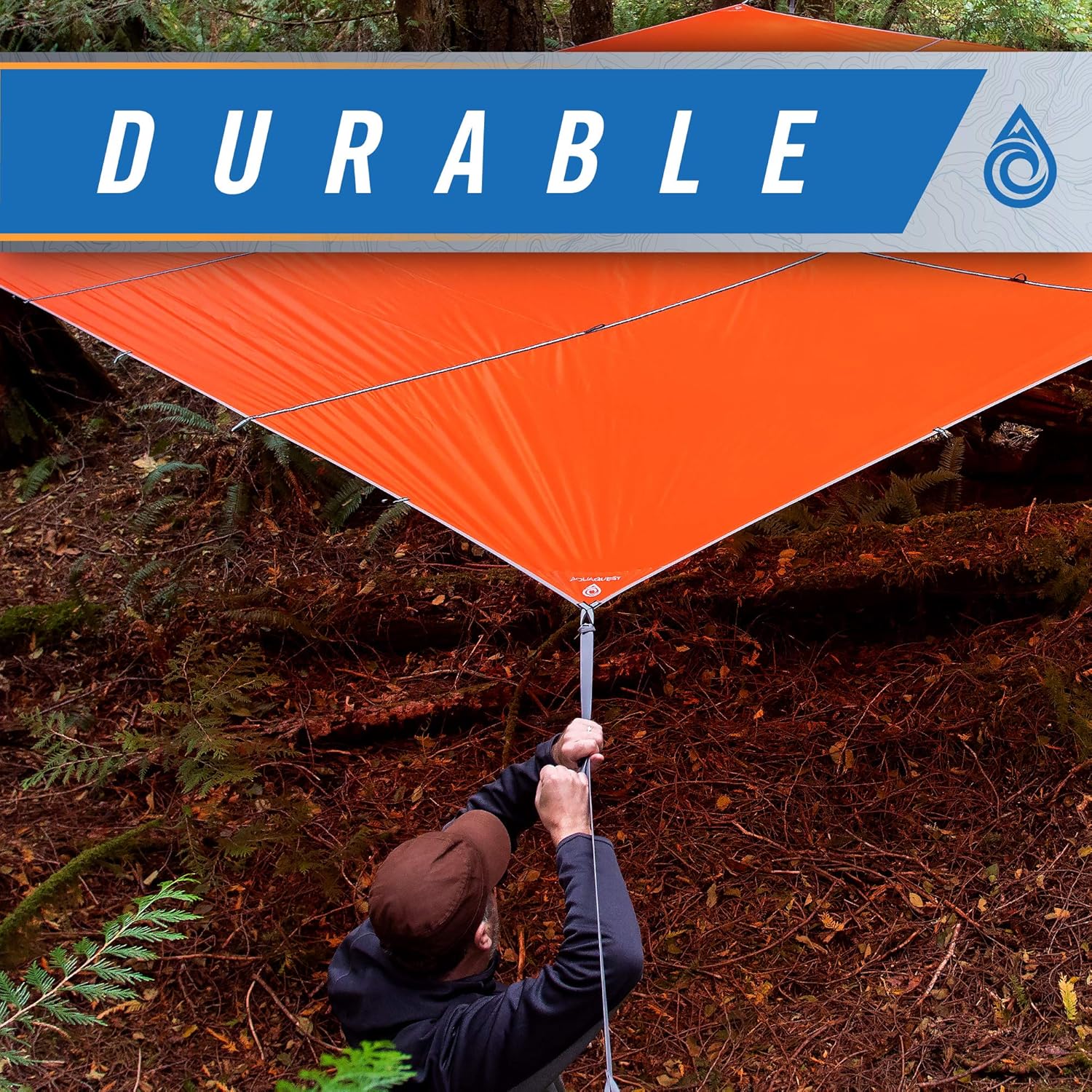 Aqua Quest Survivor Waterproof Tarp 10×10 or 15×15 Ft Lightweight