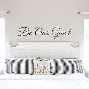 Amazon Com My Vinyl Story Be Our Guest Wall Decals For Door Family Decal Quote Word Sayings Sticker Sign Family Decor Removable Vinyl For Office Guest Room Home 36x9 Inches