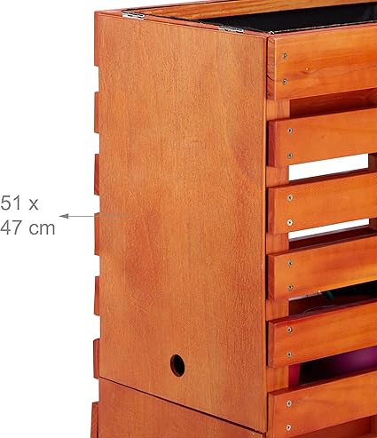 Relaxdays Huerto Urbano de Madera, con Ruedas, Tapa abatible ...