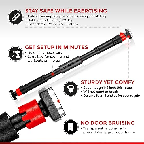 Iron Gym Extreme Pull Up Bar Doorway, Door Frame Chin Up Bar With
