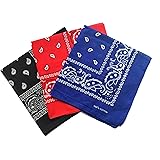 ComboCube 12 Pack(one Dozen) Multi-Purpose Cotton Paisley Cowboy Bandanas Headband for Men and Women