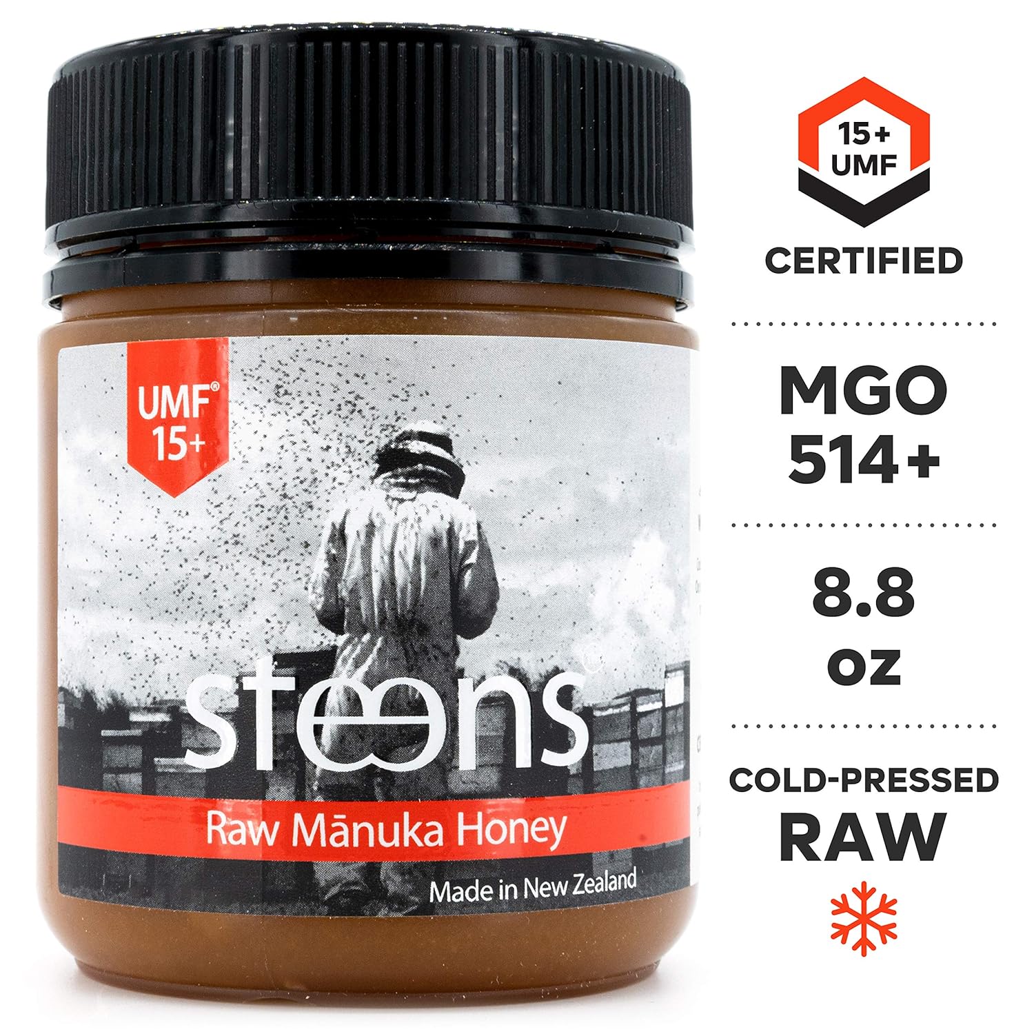 Steens Manuka Honey Umf 15 Mgo 514 88 Ounce Jar Pure Raw Unpasteurized Honey From New Zealand Nz Traceability Code On Each Label